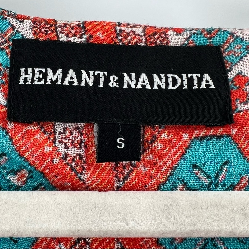 Hemant and Nandita Embroidered Cotton Cape Top size Small - Picture 6 of 7